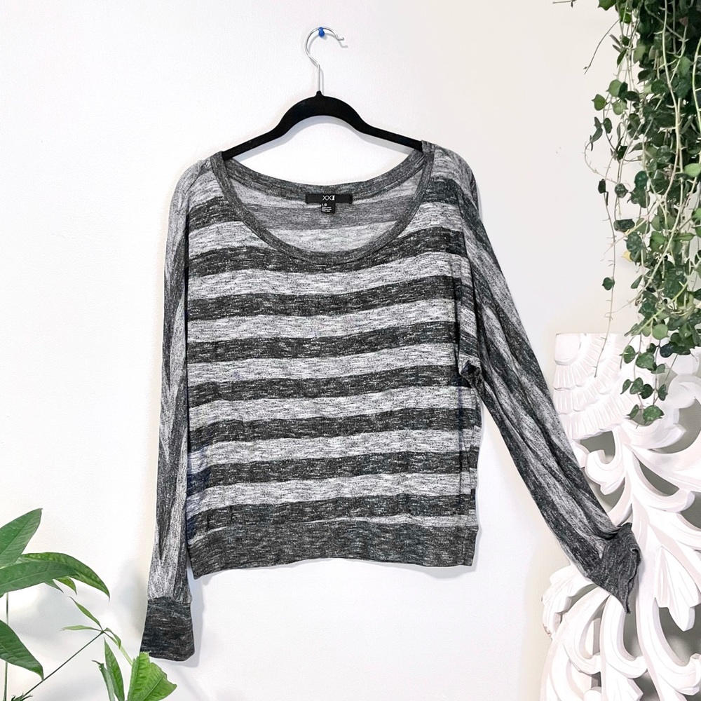 {Forever 21} Oversized Striped Dolman Sweater